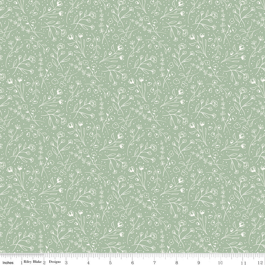 Albion Wildflowers Sage by Amy Smart for Riley Blake Designs - C14594-SAGE