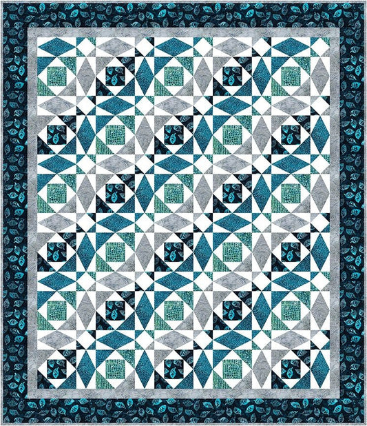 Simple Storm Quilt Kit with Bayou Blues Batiks fabric from Riley Blake Designs - quilt kit