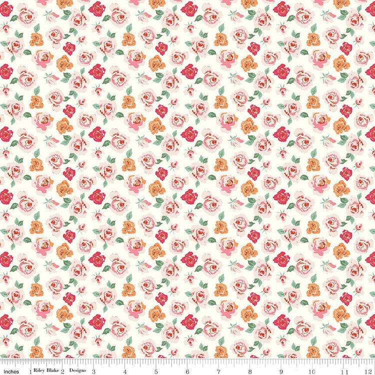 BloomBerry Tiny Roses Cream by Minki Kim for Riley Blake Designs - C14601-CREAM