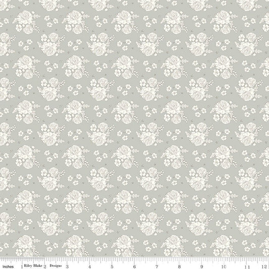 BloomBerry Petite Flower Gray by Minki Kim for Riley Blake Designs - C14602-GRAY