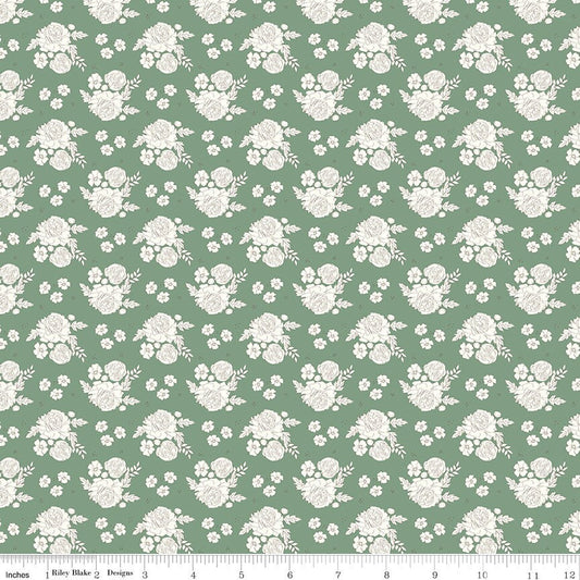 BloomBerry Petite Flower Green by Minki Kim for Riley Blake Designs - C14602-GREEN