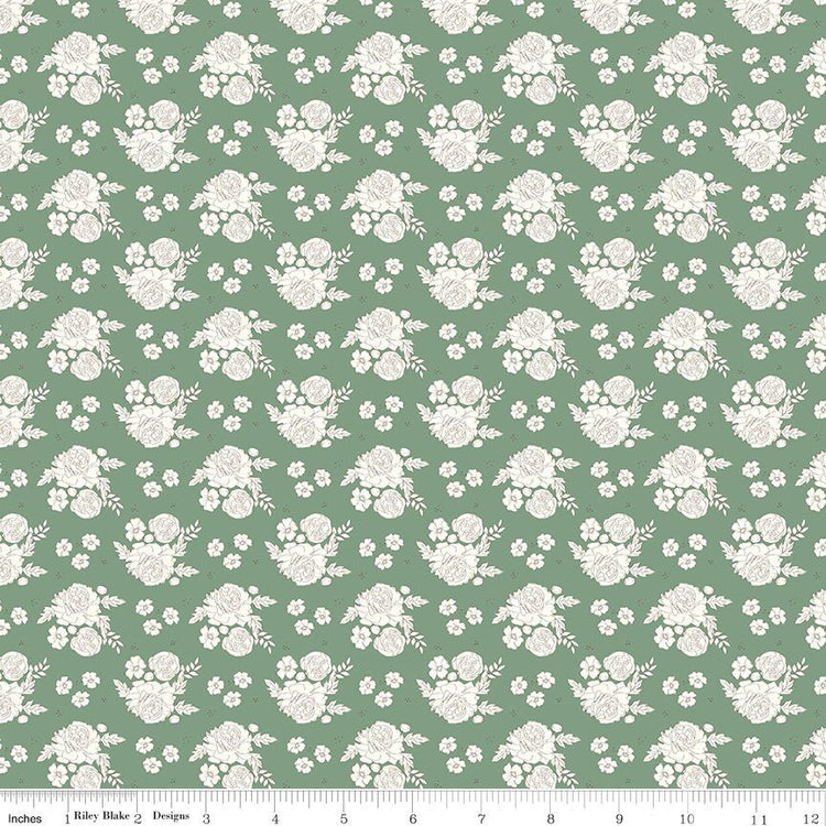 BloomBerry Petite Flower Green by Minki Kim for Riley Blake Designs - C14602-GREEN