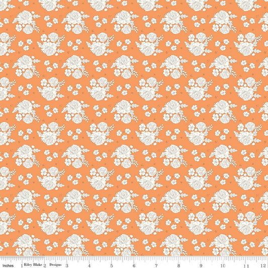 BloomBerry Petite Flower Tangerine by Minki Kim for Riley Blake Designs - C14602-TANGERINE