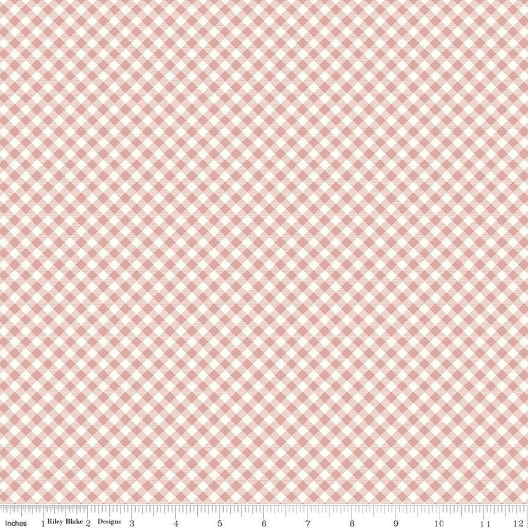 BloomBerry Gingham Dusty Rose by Minki Kim for Riley Blake Designs - C14607-DUSTYROSE