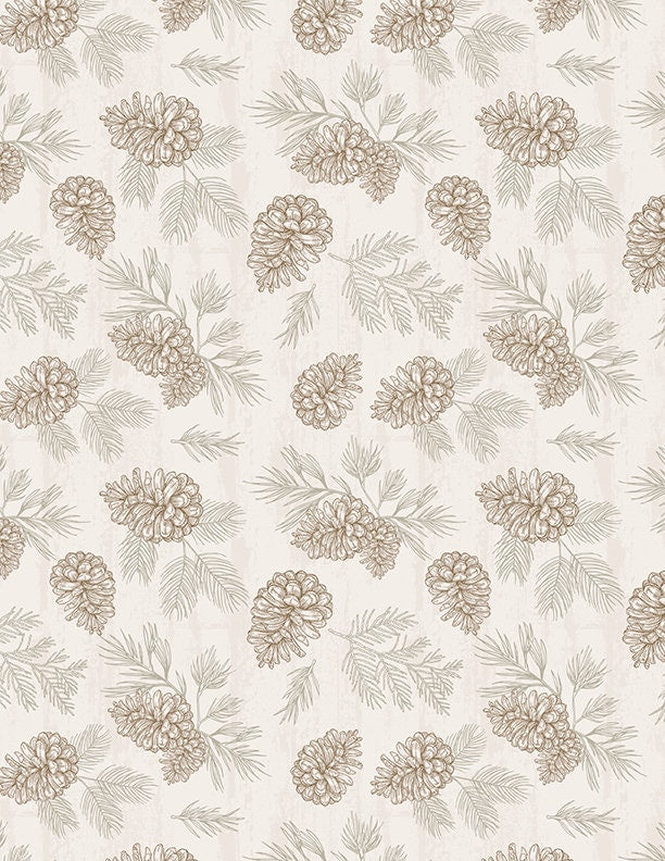 Wildlife Trail Pinecones and Sprigs Cream by Jennifer Pugh for Wilmington Prints - 1828 82661 227