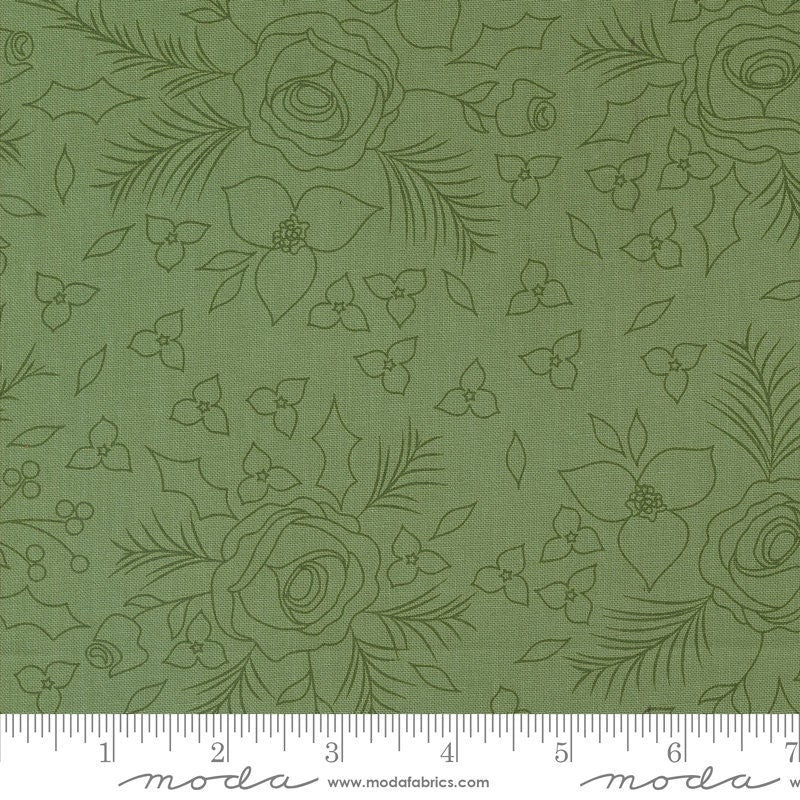 Starberry Winter Sketch Florals Green by Corey Yoder for Moda Fabrics - 29181 13