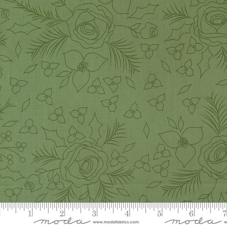 Starberry Winter Sketch Florals Green by Corey Yoder for Moda Fabrics - 29181 13