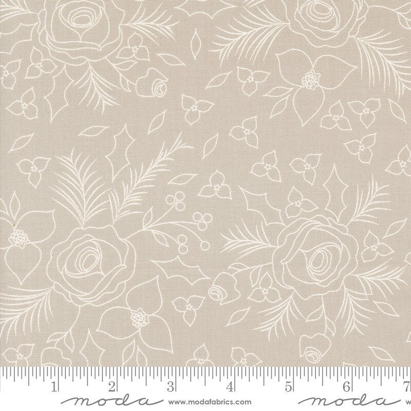 Starberry Winter Sketch Florals Stone by Corey Yoder for Moda Fabrics - 29181 16