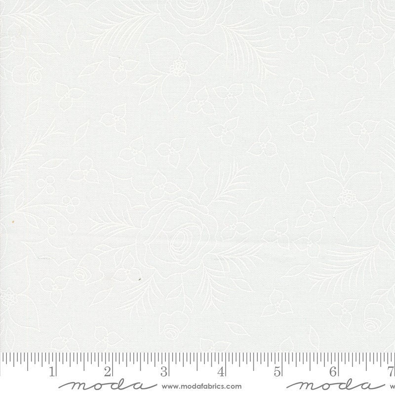 Starberry Winter Sketch Florals White On Off White by Corey Yoder for Moda Fabrics - 29181 21