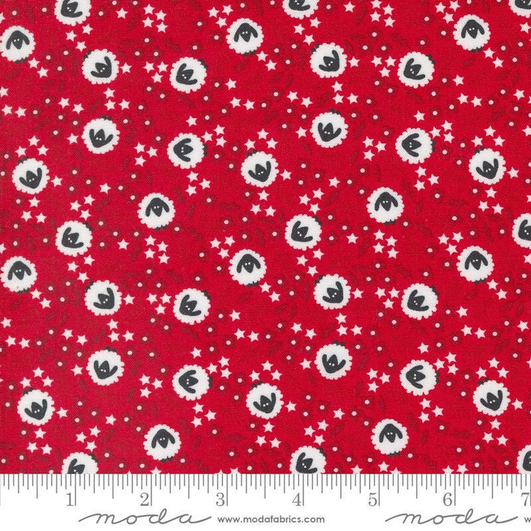 Starberry Woolen Small Floral Sheep Red by Corey Yoder for Moda Fabrics - 29183 22