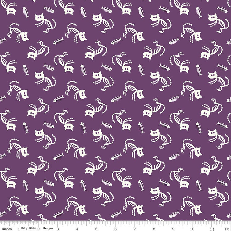 Beggar's Night Cats Purple by Sandy Gervais for Riley Blake Designs - C14501-PURPLE