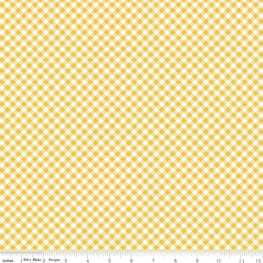 BloomBerry Gingham Yellow by Minki Kim for Riley Blake Designs -C14607-YELLOW