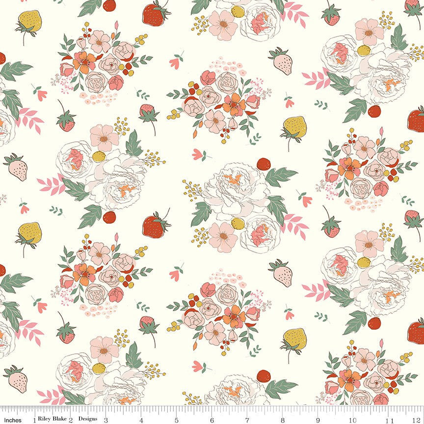 BloomBerry Main Cream by Minki Kim for Riley Blake Designs -C14600-CREAM