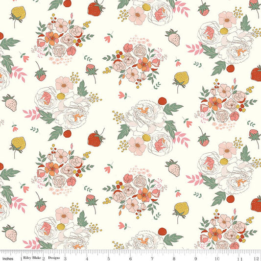 BloomBerry Main Cream by Minki Kim for Riley Blake Designs -C14600-CREAM