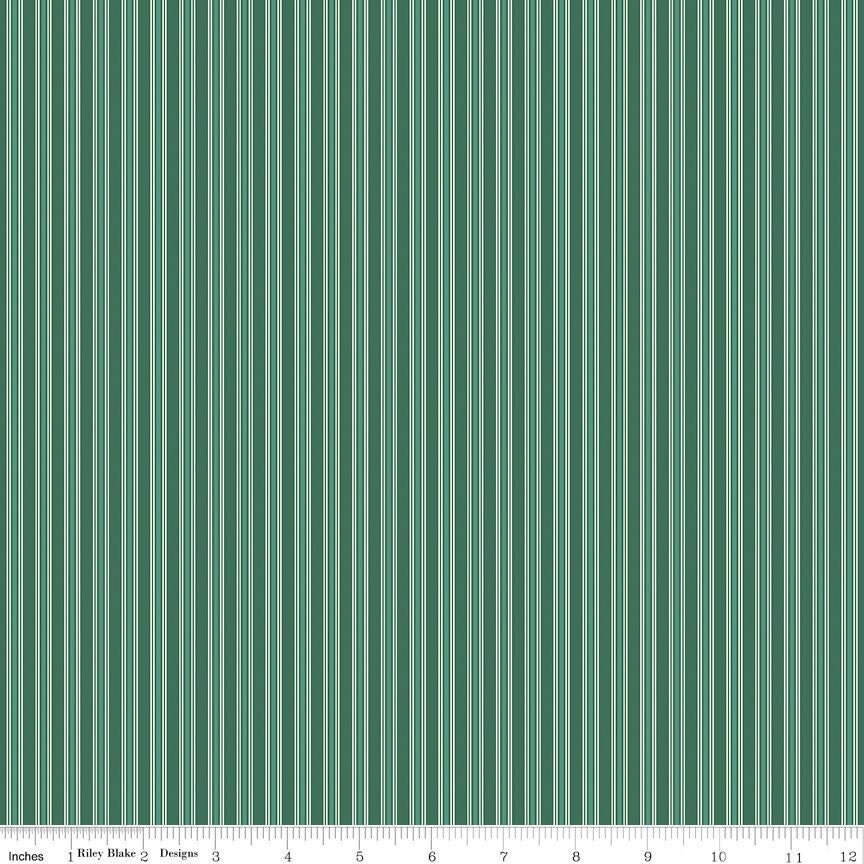 Merry Little Christmas Stripes Green by My Minds Eye for Riley Blake Designs - C14847-GREEN