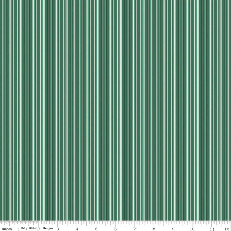 Merry Little Christmas Stripes Green by My Minds Eye for Riley Blake Designs - C14847-GREEN