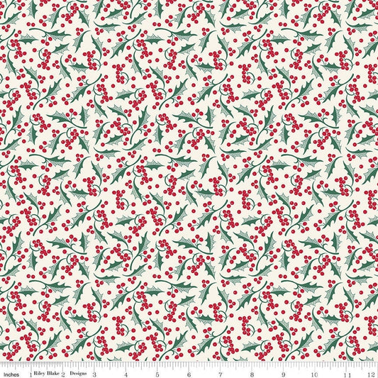 Merry Little Christmas Holly Cream Multi by My Minds Eye for Riley Blake Designs - C14845-CREAM