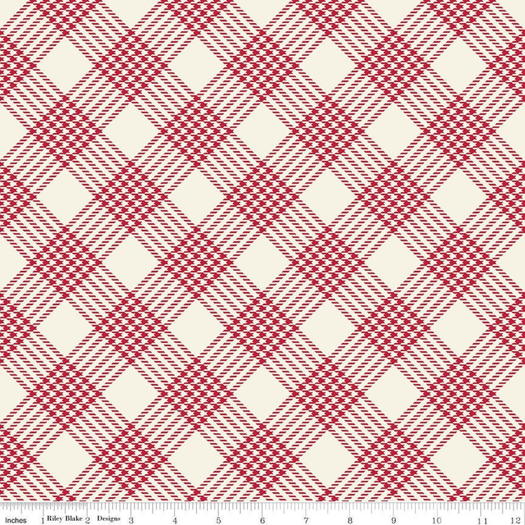 Merry Little Christmas Plaid Cream by My Minds Eye for Riley Blake Designs - C14844-CREAM