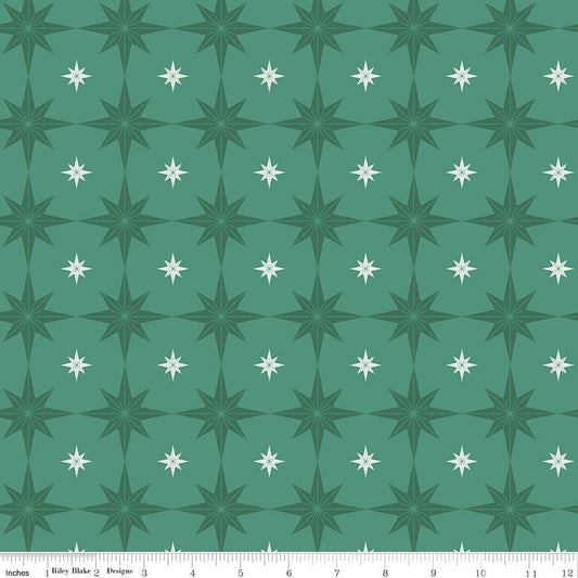 Merry Little Christmas Starbursts Pine by My Mind's Eye for Riley Blake Designs - C14843-PINE