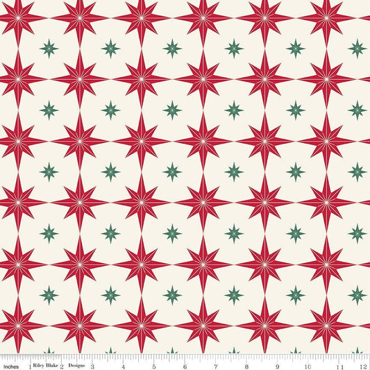 Merry Little Christmas Starbursts Cream by My Mind's Eye for Riley Blake Designs - C14843-CREAM