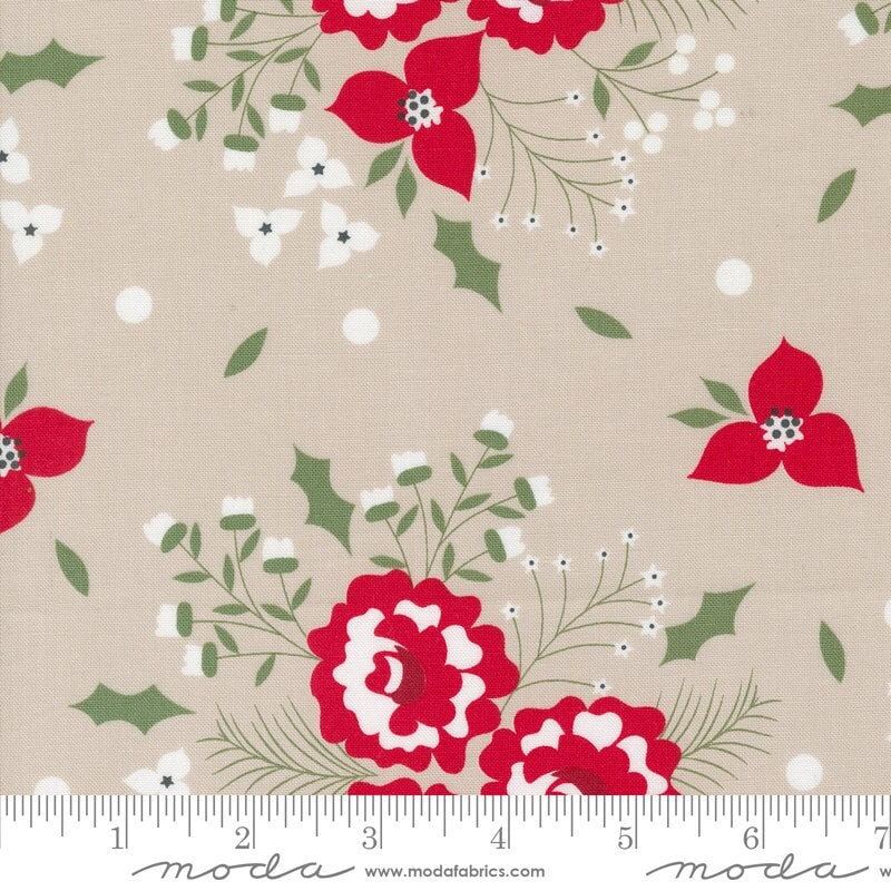 Starberry Holiday Rose Florals Stone by Corey Yoder for Moda Fabrics - 29180 16