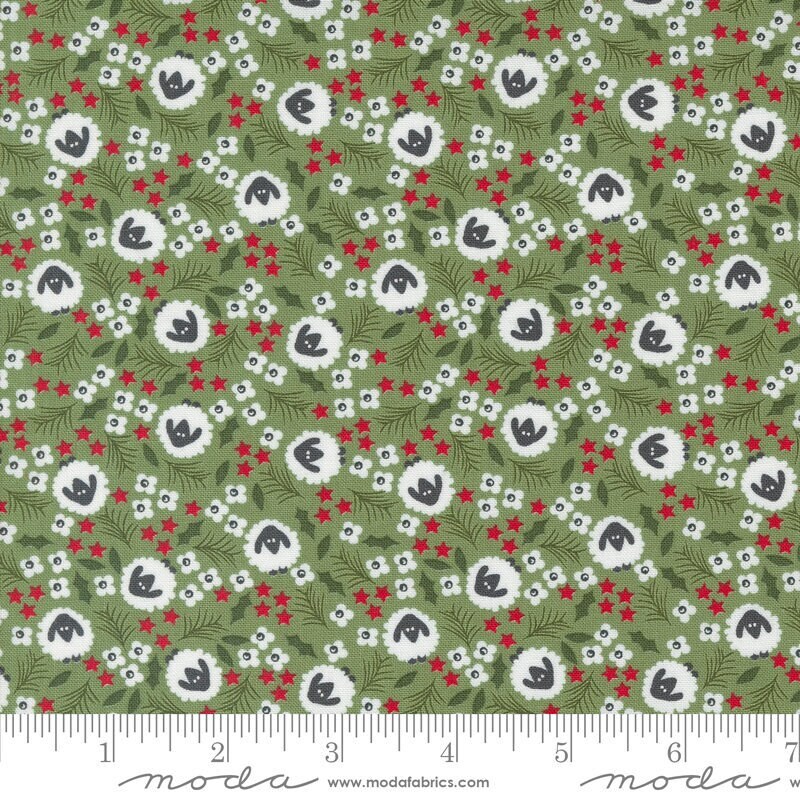 Starberry Woolen Small Floral Sheep Green by Corey Yoder for Moda Fabrics - 29183 13