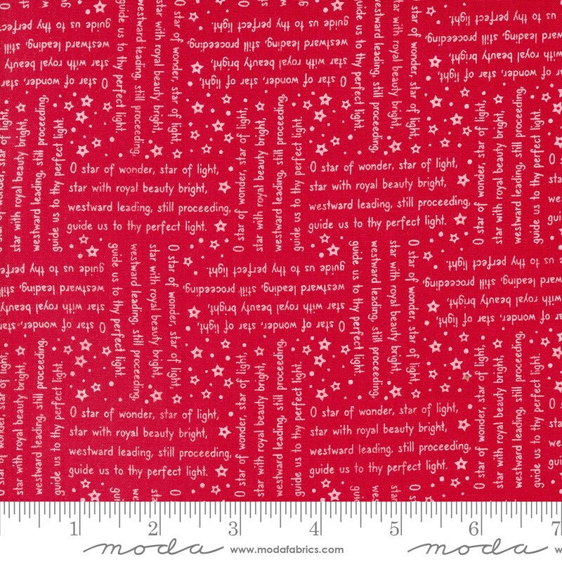 Starberry Woven Song Text and Words Red by Corey Yoder for Moda Fabrics - 29184 22