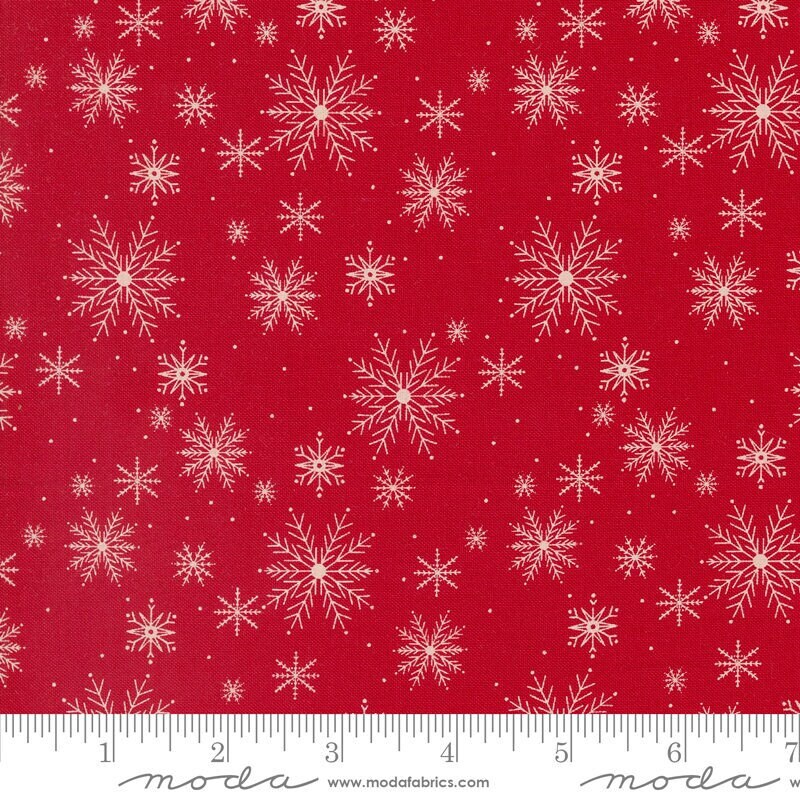 Once Upon A Christmas Snowfall Snowflake Red by Sweetfire Road for Moda Fabrics - 43164 12