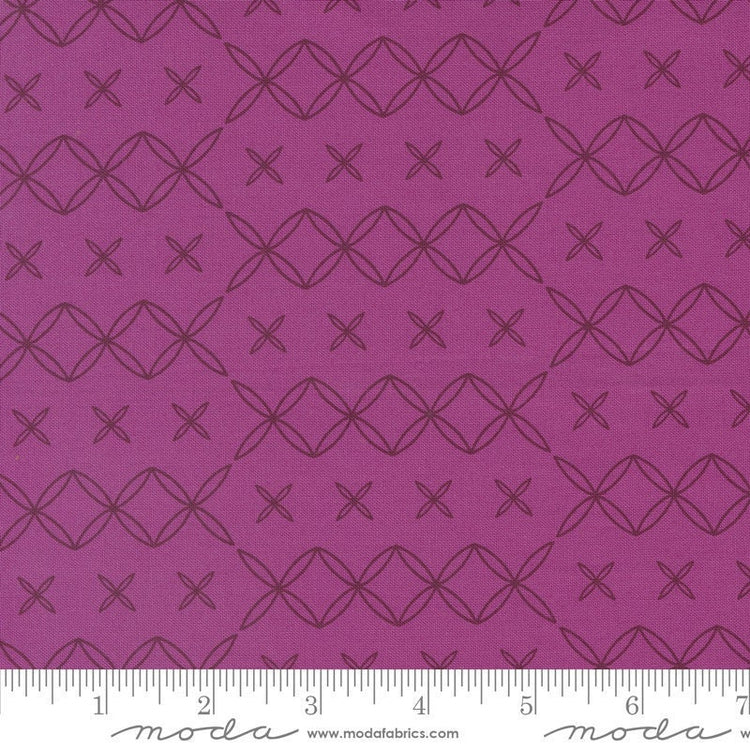 Rainbow Spice Blooming Arc Aubergine by Sariditty for Moda Fabrics - 45047 16