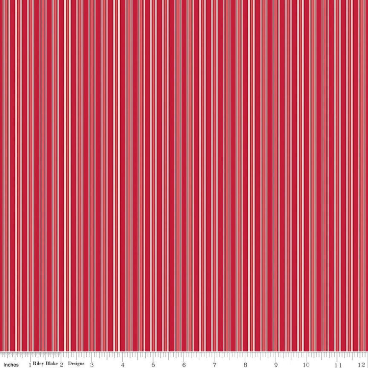 Merry Little Christmas Stripes Red by My Minds Eye for Riley Blake Designs - C14847-RED