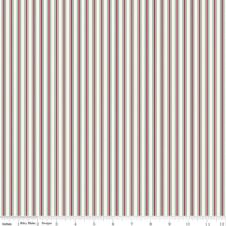 Merry Little Christmas Stripes Cream by My Minds Eye for Riley Blake Designs - C14847-CREAM