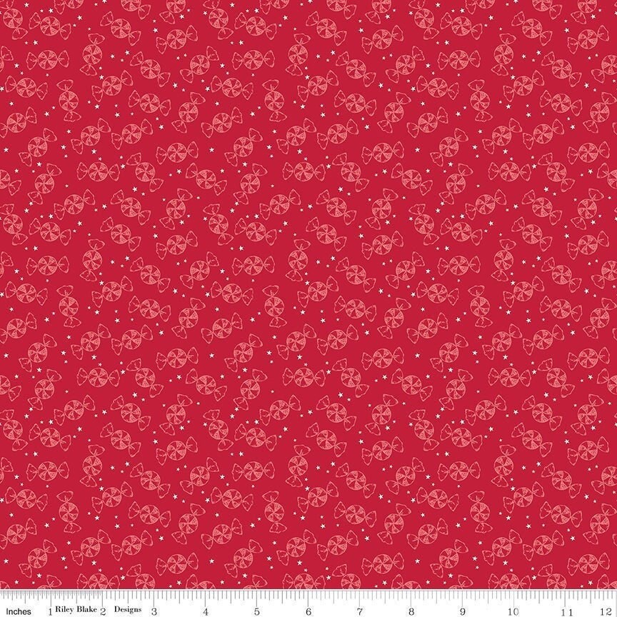 Merry Little Christmas Peppermint Red by My Mind's Eye for Riley Blake Designs - C14846-RED