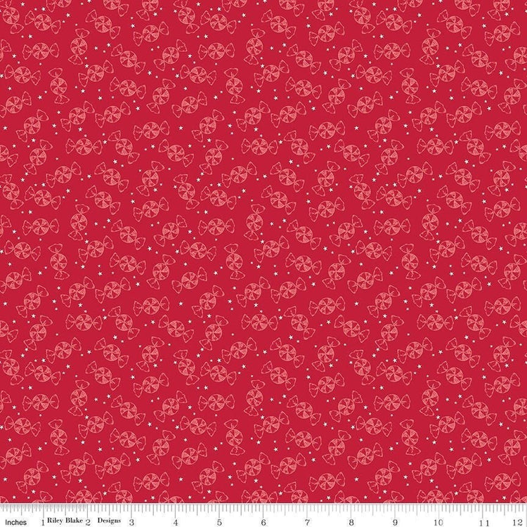 Merry Little Christmas Peppermint Red by My Mind's Eye for Riley Blake Designs - C14846-RED