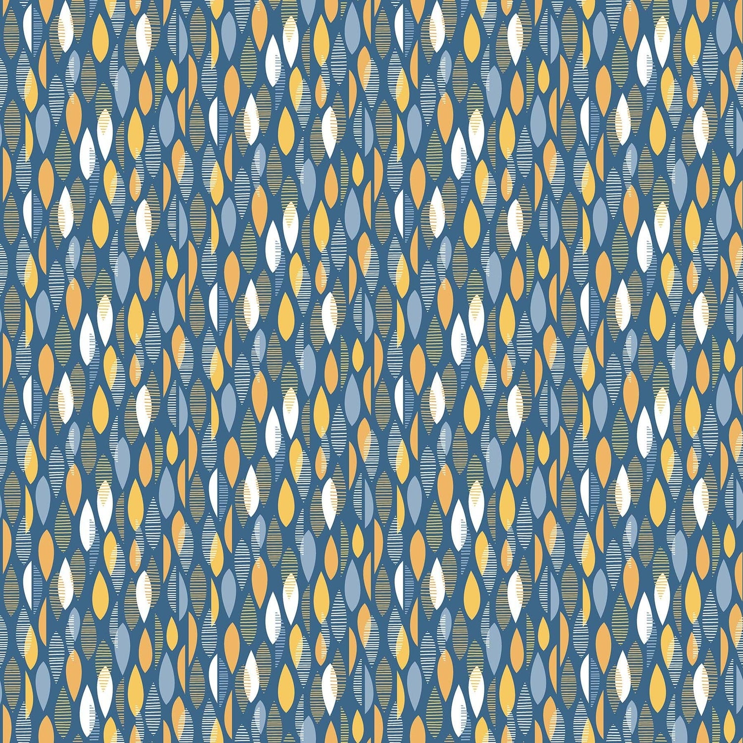 Early Autumn Falling Leaves Blue by Patrick Lose for Northcott Fabrics - 10444-44