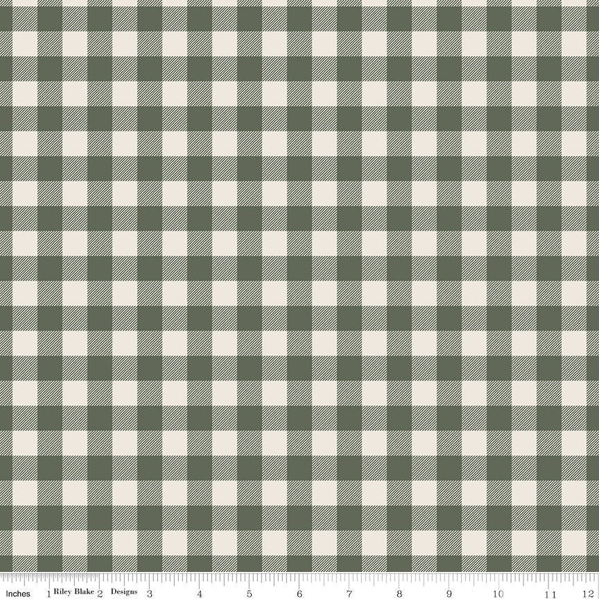 Pumpkin Spice Plaid Green by Simple Simon & Company for Riley Blake Designs - C14995-GREEN