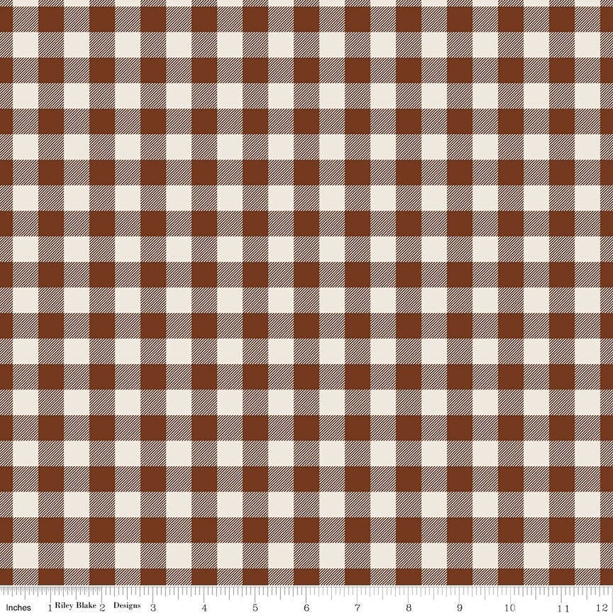 Pumpkin Spice Plaid Brown by Simple Simon & Company for Riley Blake Designs - C14995-BROWN