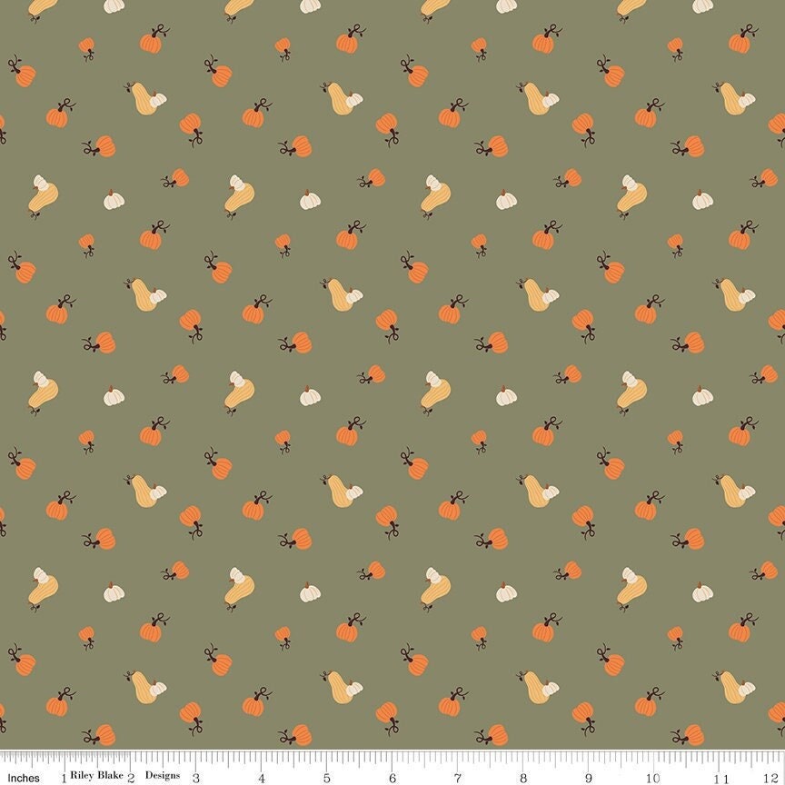 Pumpkin Spice Pumpkins Olive by Simple Simon & Company for Riley Blake Designs -C14993-OLIVE