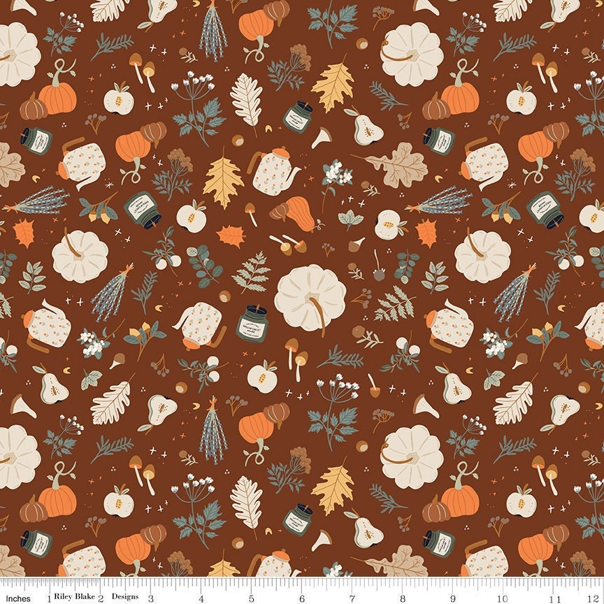 Pumpkin Spice Forage Brown by Simple Simon & Company for Riley Blake Designs - C14992-BROWN