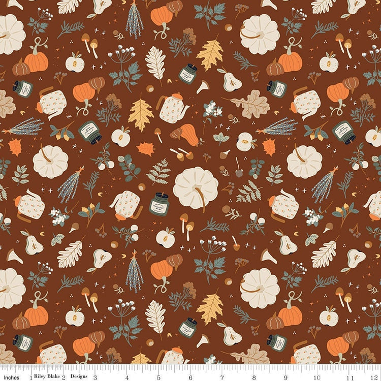 Pumpkin Spice Forage Brown by Simple Simon & Company for Riley Blake Designs - C14992-BROWN