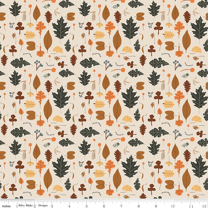 Pumpkin Spice Leaves Ivory by Simple Simon & Company for Riley Blake Designs - C14991-IVORY