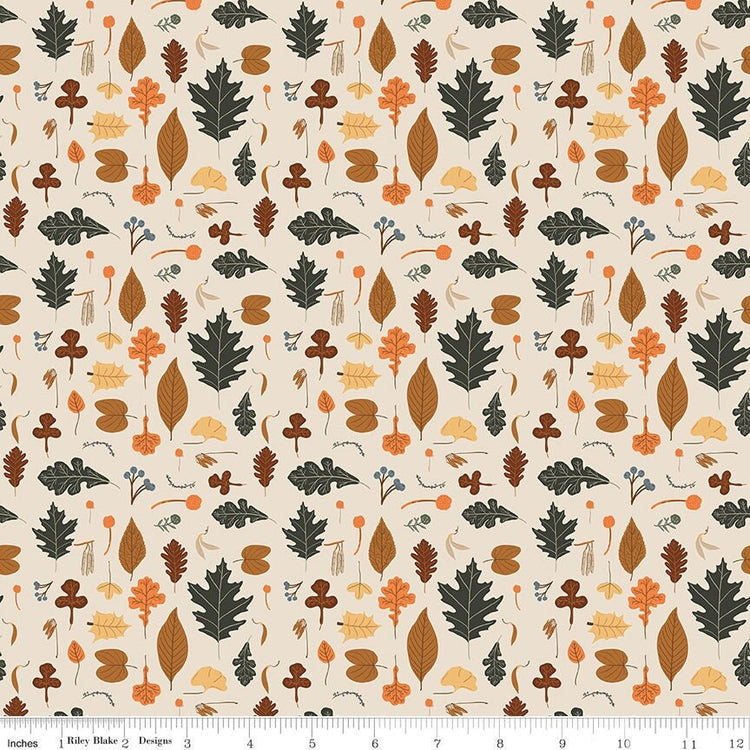 Pumpkin Spice Leaves Ivory by Simple Simon & Company for Riley Blake Designs - C14991-IVORY