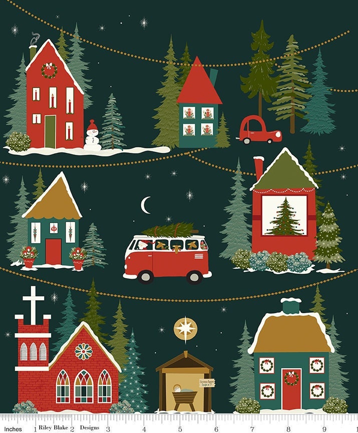 Christmas Is In Town Panel by Sandy Grervais for Riley Blake Designs - P14750-PANEL