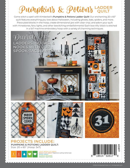 Pumpkins & Potions Quilt Ladder Instruction Book and CD - KD817