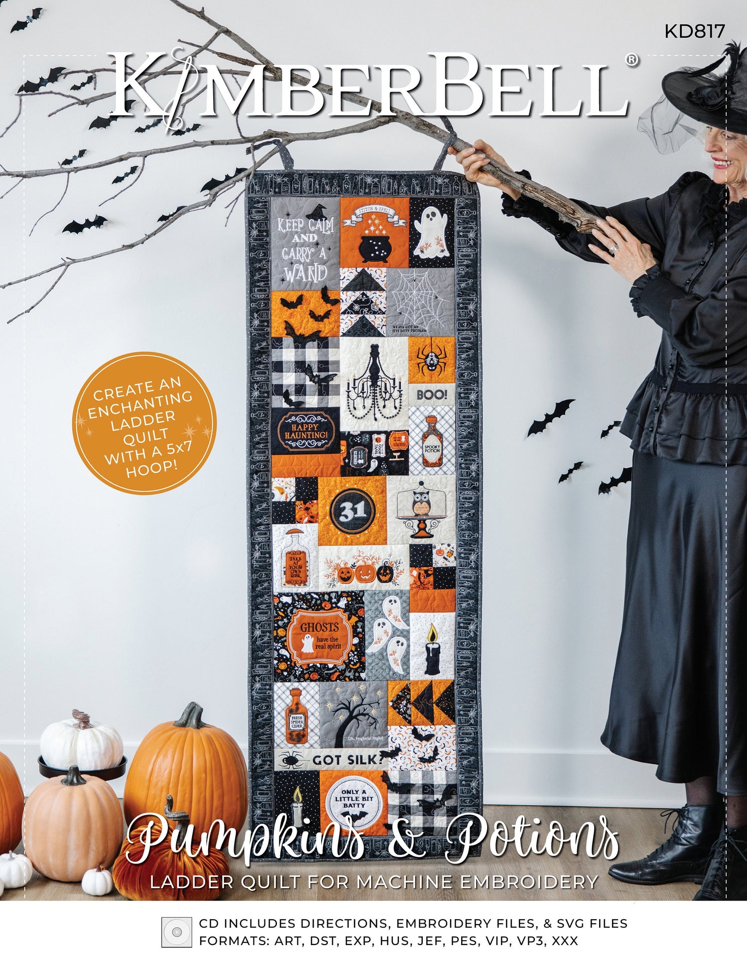 Pumpkins & Potions Quilt Ladder Instruction Book and CD - KD817