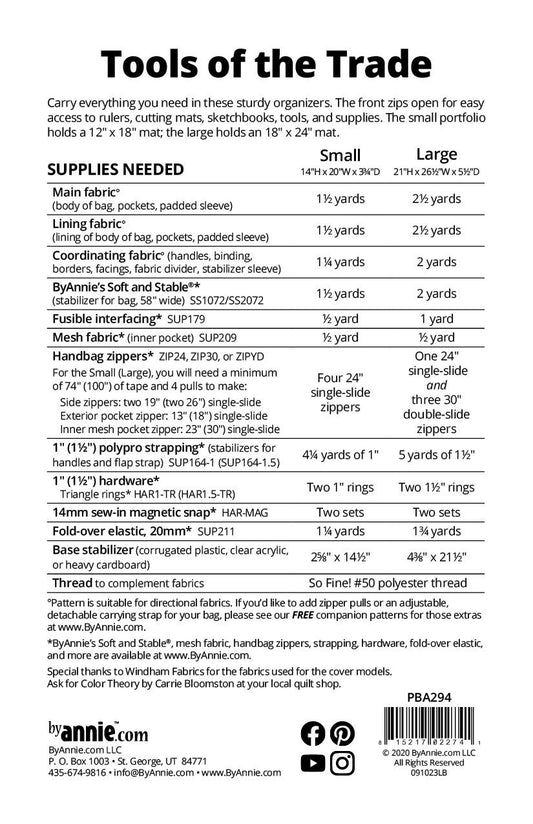 Tools of the Trade by Annie's - Printed Bag Pattern