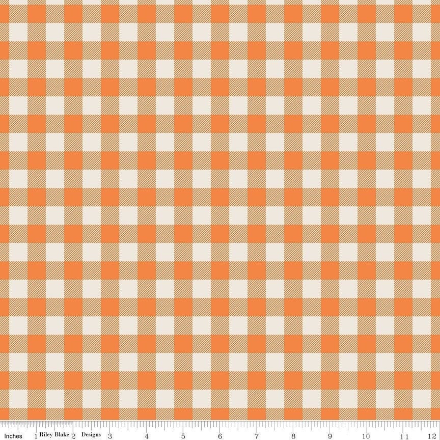 Pumpkin Spice Plaid Pumpkin by Simple Simon & Company for Riley Blake Designs - C14995-PUMPKIN