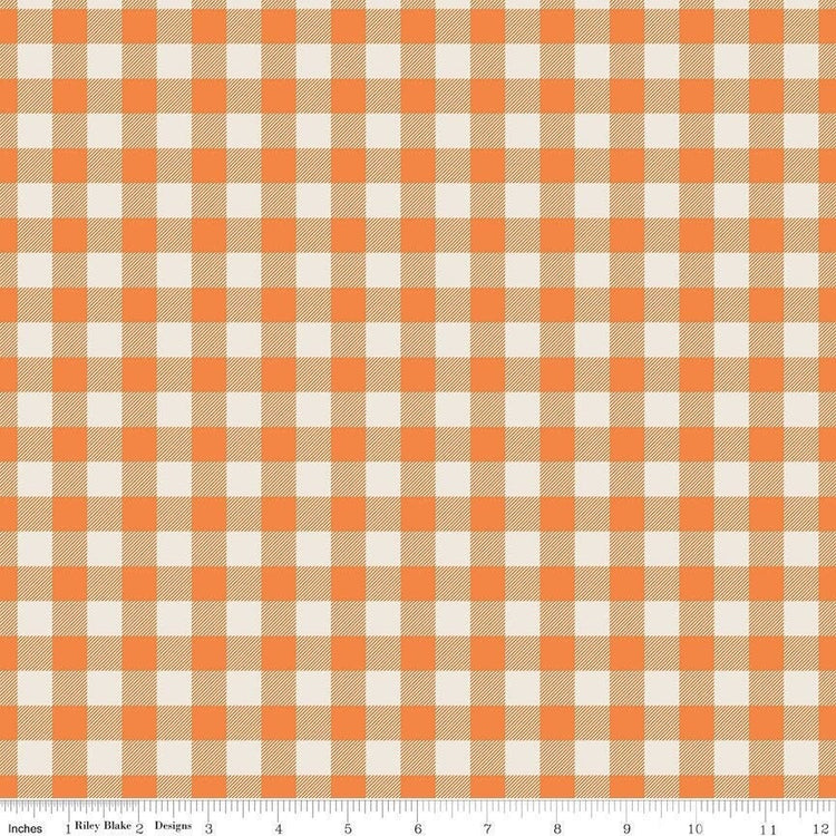 Pumpkin Spice Plaid Pumpkin by Simple Simon & Company for Riley Blake Designs - C14995-PUMPKIN