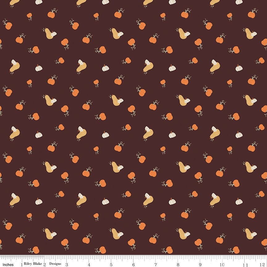 Pumpkin Spice Pumpkins Espresso by Simple Simon & Company for Riley Blake Designs -C14993-ESPRESSO