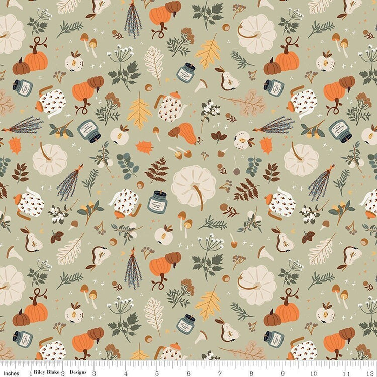 Pumpkin Spice Forage Sage by Simple Simon & Company for Riley Blake Designs - C14992-SAGE