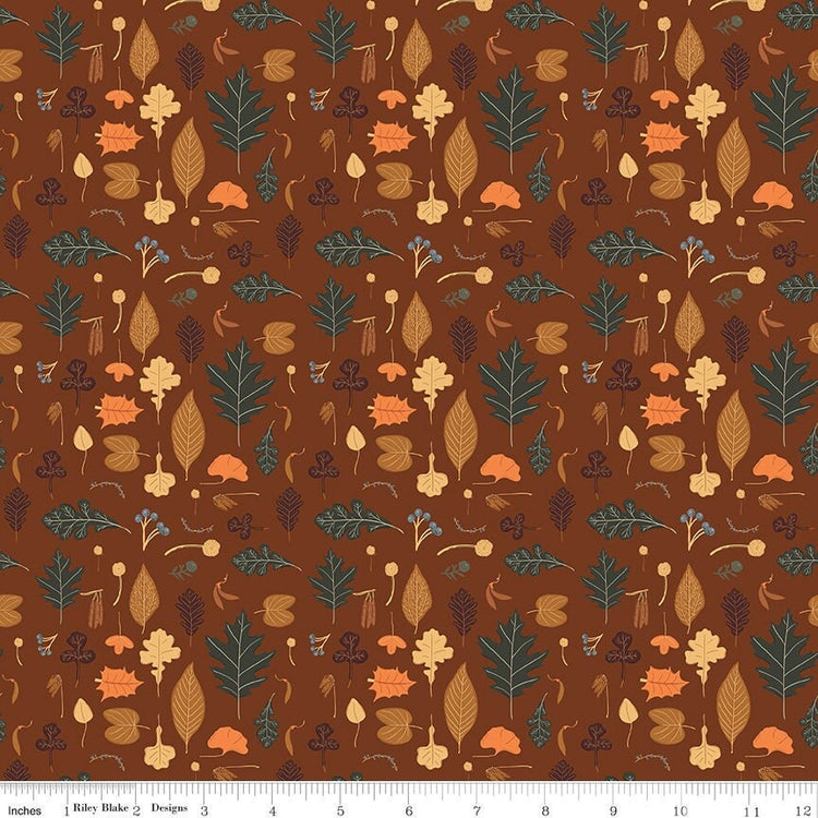 Pumpkin Spice Leaves Brown by Simple Simon & Company for Riley Blake Designs - C14991-BROWN